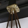 IQ4299 ART DECO FOUR ARM FROSTED GLASS & SILVERED BRONZE CHANDELIER 