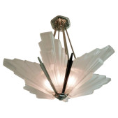 IQ4324 FRENCH ART DECO GEOMETRIC SIX-PANEL CHANDELIER
