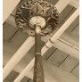 IQ4325 GRAND FRENCH ART DECO SIX-PANEL STARBURST CHANDELIER