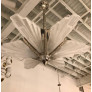IQ4325 GRAND FRENCH ART DECO SIX-PANEL STARBURST CHANDELIER