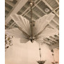 IQ4325 GRAND FRENCH ART DECO SIX-PANEL STARBURST CHANDELIER