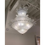 IQ4326 GRAND FRENCH ART DECO THREE TIERED SIGNED SABINO CHANDELIER
