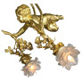 IQ4343 WHIMSICAL FRENCH 19TH/20TH CENTURY GILT-BRONZE BELLE EPOQUE PUTTO CHANDELIER