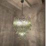 IQ4418 GREEN PETALS MURANO CHANDELIER
