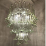 IQ4418 GREEN PETALS MURANO CHANDELIER