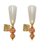 IQ4421 PURPLE AND GRAY MID CENTURY MODERN MURANO SCONCES