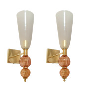 IQ4421 PURPLE AND GRAY MID CENTURY MODERN MURANO SCONCES