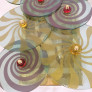 IQ4424 PAIR OF LARGE GREEN MURANO DISCS SCONCES