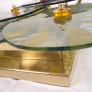 IQ4424 PAIR OF LARGE GREEN MURANO DISCS SCONCES
