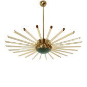 IQ4433 GLASS AND BRASS SPUTNIK CHANDELIER
