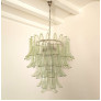 IQ4436 MID CENTURY GREEN PETALS MURANO CHANDELIER