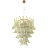 IQ4436 MID CENTURY GREEN PETALS MURANO CHANDELIER