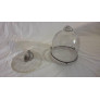 IQ4486 BRITISH CEYLONESE HANDBLOWN ETCHED GLOW LAMP BELL JAR LANTERN