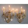 IQ4495 PAIR OF 19TH CENTURY ITALIAN NEOCLASSICAL CRYSTAL MEDALLION BACK SCONCES