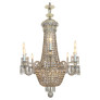 IQ4497 REGENCY TENT-AND-BASKET SILVER PLATE & CRYSTAL CHANDELIER