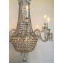 IQ4497 REGENCY TENT-AND-BASKET SILVER PLATE & CRYSTAL CHANDELIER