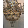 IQ4497 REGENCY TENT-AND-BASKET SILVER PLATE & CRYSTAL CHANDELIER
