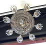 IQ4498 19TH C. ENGLISH REGENCY WATERFALL SILVER PLATE & CRYSTAL CHANDELIER