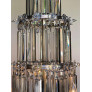 IQ4498 19TH C. ENGLISH REGENCY WATERFALL SILVER PLATE & CRYSTAL CHANDELIER