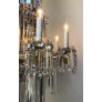 IQ4498 19TH C. ENGLISH REGENCY WATERFALL SILVER PLATE & CRYSTAL CHANDELIER