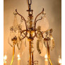 IQ4499 EARLY 20TH CENTURY FRENCH EIGHT ARM ROCK CRYSTAL AND GILT BRONZE CHANDELIER