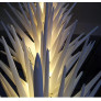 IQ4505 ELISA WHITE UNIQUE MURANO HAND BLOWN GLASS VERTICAL CHANDELIER