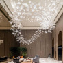 IQ4506 ISLIAH MODERN MURANO HAND BLOWN CLEAR CRYSTAL GLASS LEAF CHANDELIER
