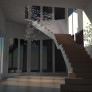 IQ4506 ISLIAH MODERN MURANO HAND BLOWN CLEAR CRYSTAL GLASS LEAF CHANDELIER