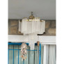 IQ4507 VINTAGE CHANDELIER MILK GLASS STICK SPIRAL 4 LIGHTS LARGE