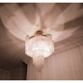 IQ4507 VINTAGE CHANDELIER MILK GLASS STICK SPIRAL 4 LIGHTS LARGE