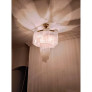 IQ4507 VINTAGE CHANDELIER MILK GLASS STICK SPIRAL 4 LIGHTS LARGE