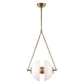 IQ4513 BRASS + ETCHED GLASS PENDANT