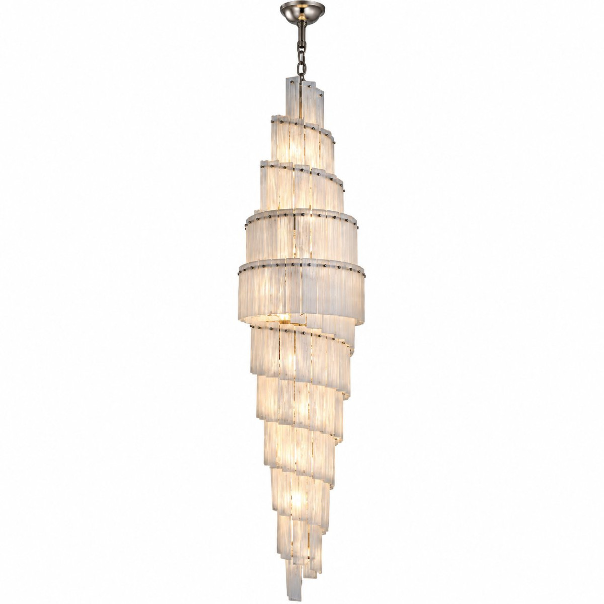 PS2077 Luminous Serenity Alabaster Stairwell Chandelier