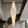 PS2077 Luminous Serenity Alabaster Stairwell Chandelier