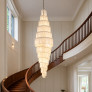 PS2077 Luminous Serenity Alabaster Stairwell Chandelier