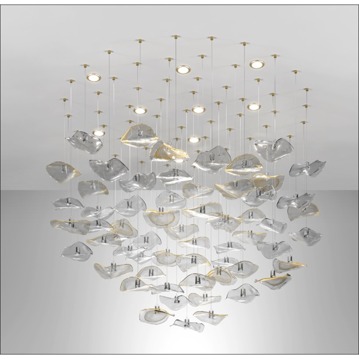 PS2174 CLEAR GOLD MURANO CHANDELIER PS2174 CLEAR GOLD MURANO CHANDELIER