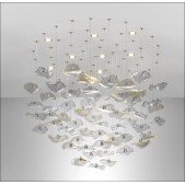 PS2174 CLEAR GOLD MURANO CHANDELIER