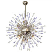 PS2234 CUSTOM AMETHYST AND CLEAR TEARDROP SPUTNIK CHANDELIER