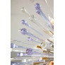 PS2234 CUSTOM AMETHYST AND CLEAR TEARDROP SPUTNIK CHANDELIER