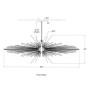 PS2315 LARGE LINEAR CHANDELIER IN GILD