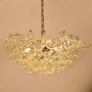 PS2388 ITALIAN MID CENTURY CHANDELIER WITH GLASS BLOSSOMS