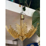 PS2469 MURANO GLASS PALM LEAVES AND BRASS CHANDELIER