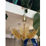 PS2469 MURANO GLASS PALM LEAVES AND BRASS CHANDELIER