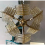 PS2469 MURANO GLASS PALM LEAVES AND BRASS CHANDELIER