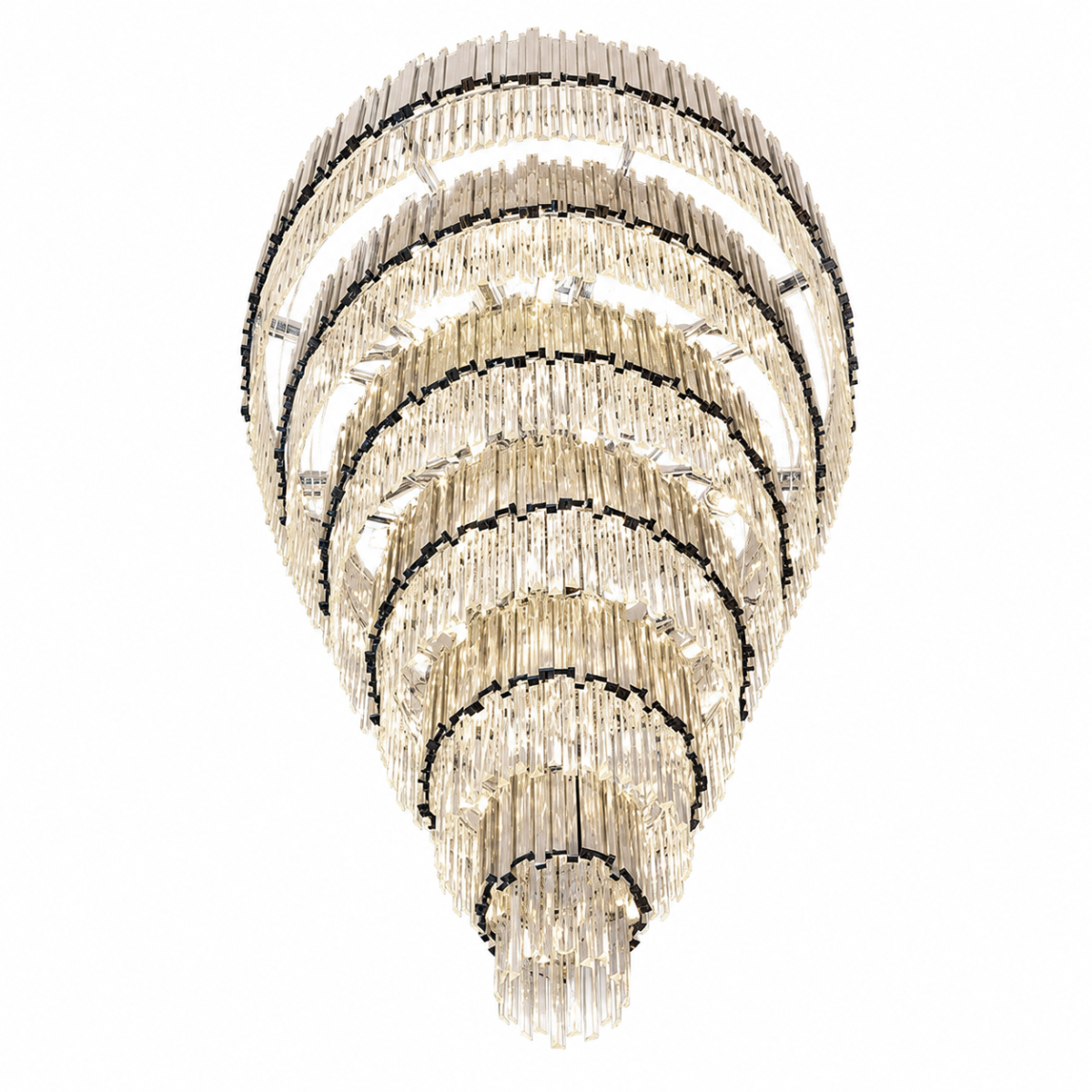 PS2489 ROUND CONE TIERED CRYSTAL CHANDELIER