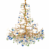 PS2490 COLORED GLAZE FLOWER CRYSTAL CHANDELIER
