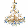PS2490 COLORED GLAZE FLOWER CRYSTAL CHANDELIER