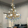 PS2490 COLORED GLAZE FLOWER CRYSTAL CHANDELIER