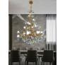 PS2490 COLORED GLAZE FLOWER CRYSTAL CHANDELIER