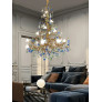 PS2490 COLORED GLAZE FLOWER CRYSTAL CHANDELIER